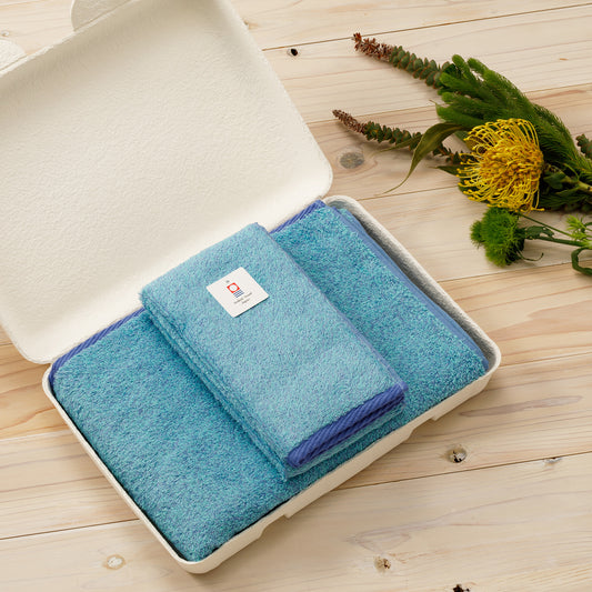 ギフトセットBOX入り カラートリップタオル バス&フェイス